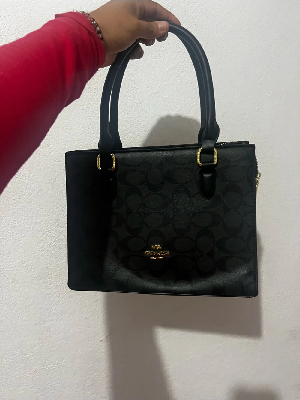 Coach Black Signature Canvas Tote